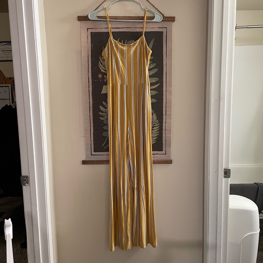 Dex Striped Spaghetti Strap Jumpsuit S